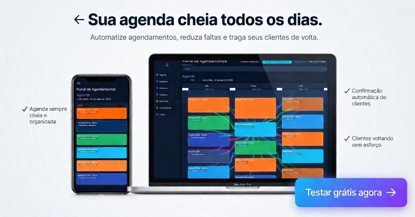 Tela de apresentação do Revat com agenda organizada e clientes voltando